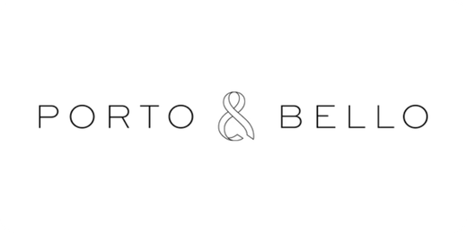 Porto and Bello Logo in black and white